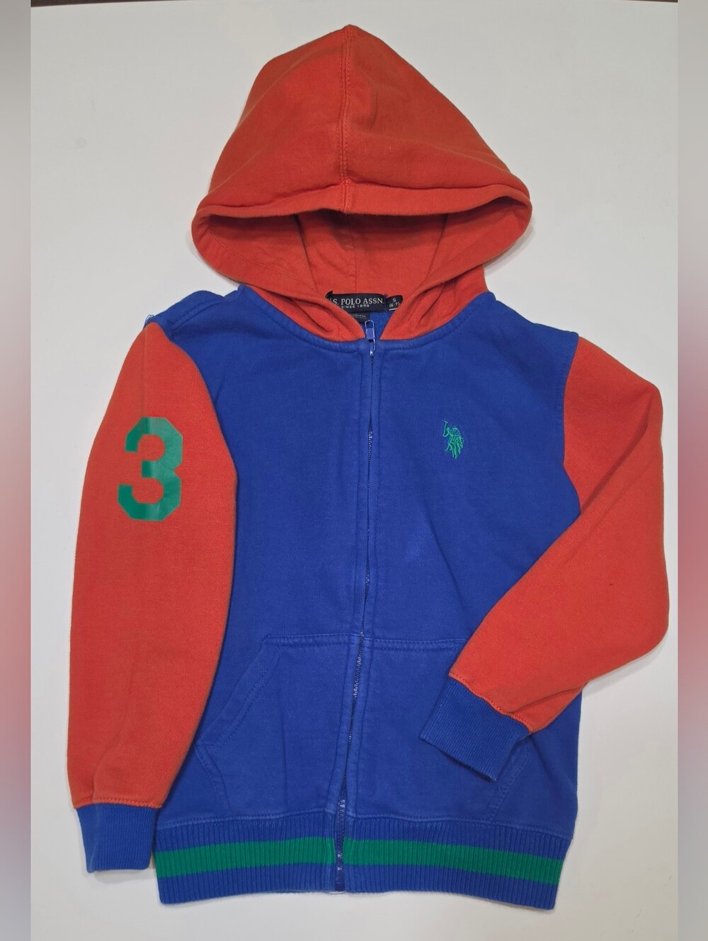 U.S. Polo Assn. Blue & Orange Hooded Zip Sweatshirt/ Pants Set